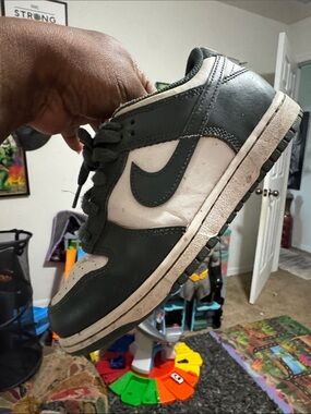 Nike Kids Green and White Low-Top Sneaker